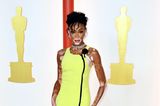 Topmodel Winnie Harlow sorgt mit ihrem neongelben Oscar-Look für farbliche Abwechslung bei den Oscars.