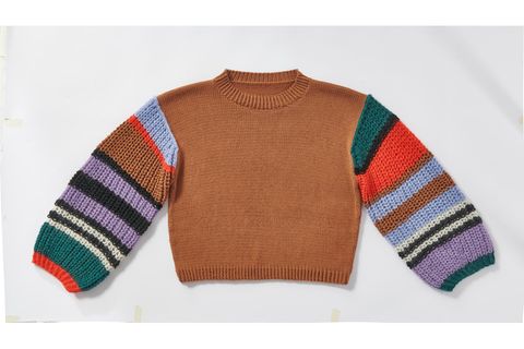 Pullover mit Streifenärmeln stricken: Pullover mit Streifenärmeln
