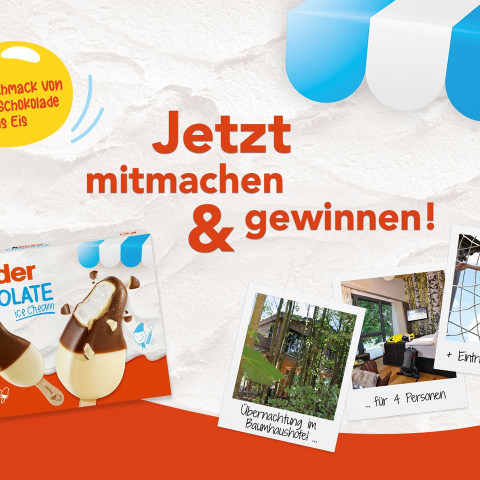 Gewinnspiel: kinder Schokolade Eis verlost Familien-Wochenende im Kletterpark