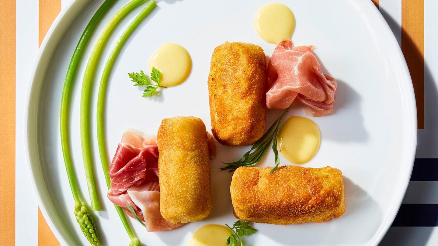 SpargelKroketten mit Sauce béarnaise und Schinken BRIGITTE.de