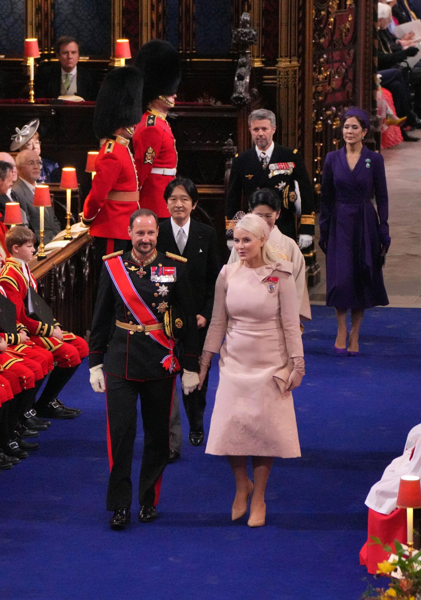 Krönung König Charles: Prinz Haakon, Prinzessin Mette Marit, Prinzessin Mary und Prinz Frederik