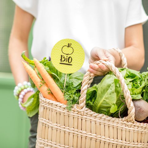 Tasche mit Bio-Lebensmitteln