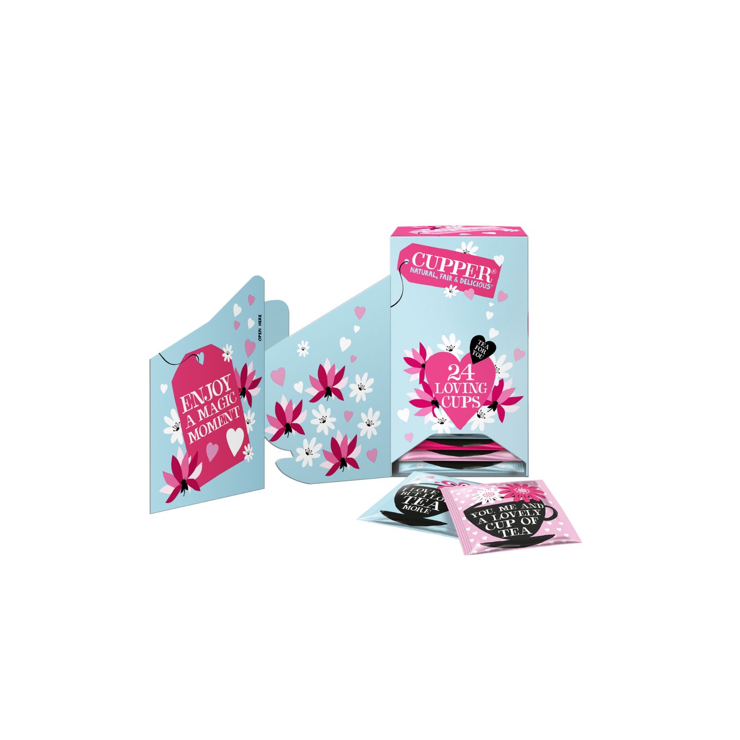 Von diesem Geschenk hat Mama 24 mal etwas: Die süße Tee-Kollektion mit unterschiedlichen Sorten. Cupper Tea Lovely Selection, 3,95 Euro.