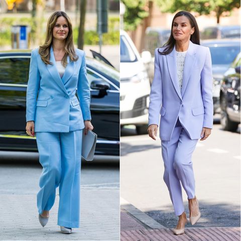 Ob sich Letizia und Sofia abgesprochen haben? Zumindest wissen beide: Der richtige Stil macht den Business-Casual perfekt. 
