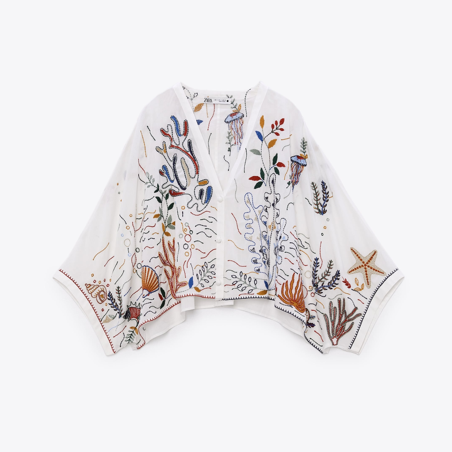 Modeketten-Favoriten: Kurze Bluse mit Meeresmotiven von Zara