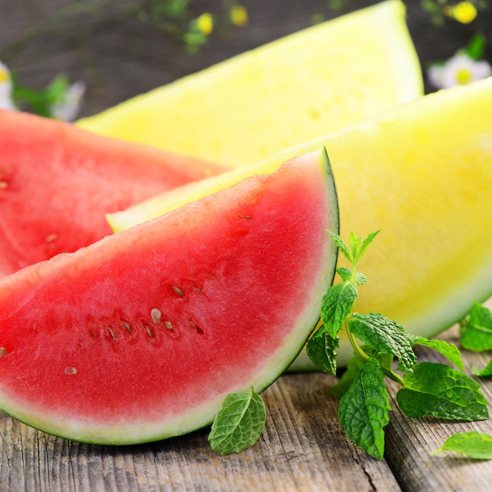 Gelbe vs. rote Wassermelone