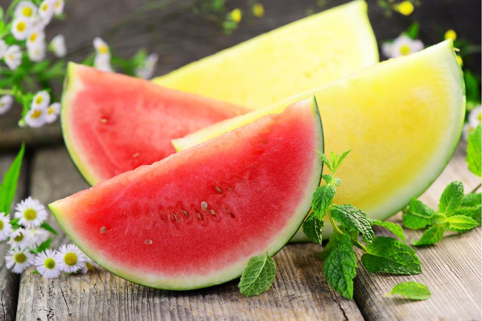 Gelbe vs. rote Wassermelone