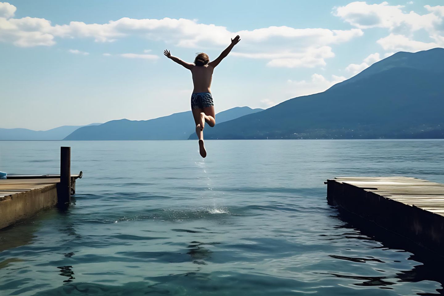 Psychologie: Eine Frau springt ins Wasser