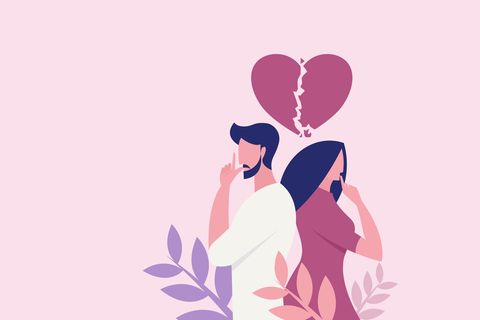 Illustration unglückliches Paar: 5 Zeichen, dass du dich in deiner Beziehung nicht sicher fühlst