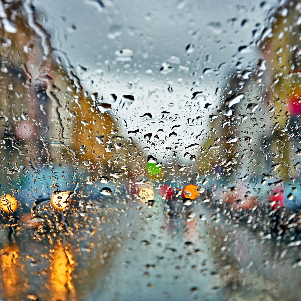 Regennasse Scheibe