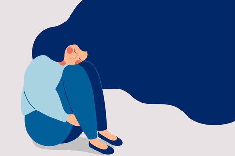 Illustration von trauriger Frau: Diese Gewohnheiten solltest du ablegen, wenn du ständig unterschätzt wirst