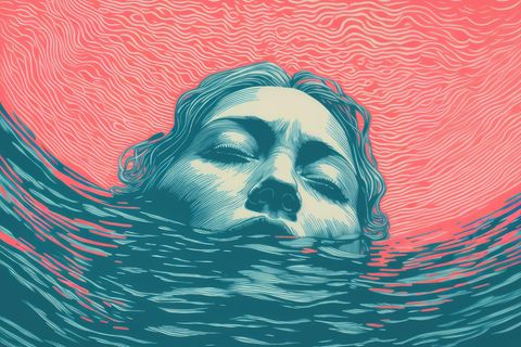 Psychologie: Abbildung einer Frau im Wasser