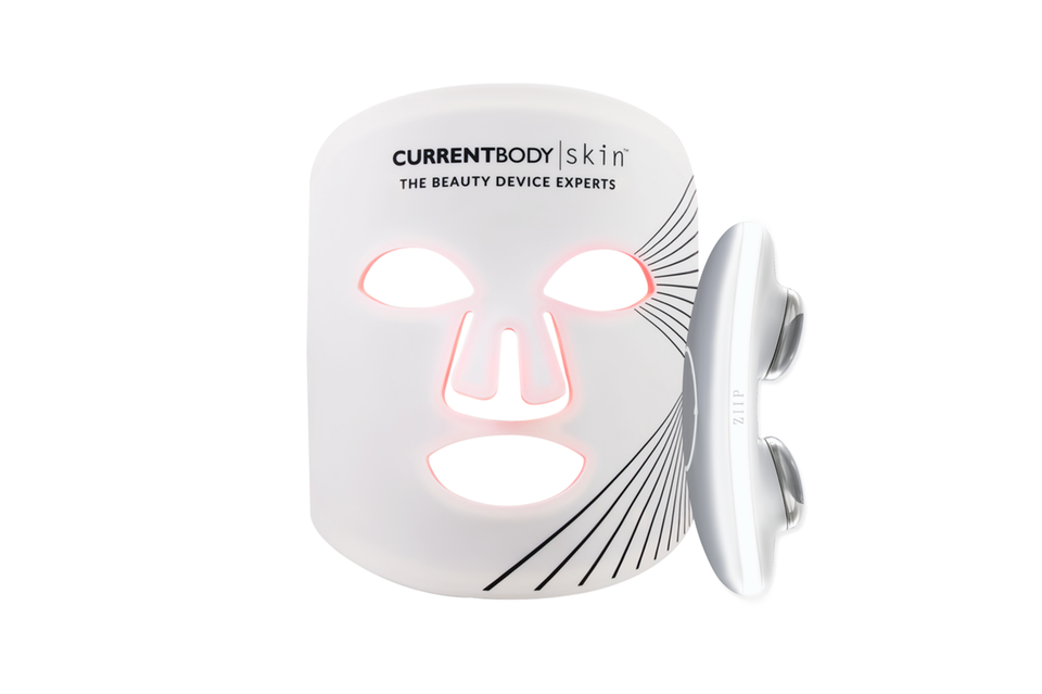 CurrentBody Skin x Ziip Lift & Brighten Set, bestehend aus der LED Lichttherapie Maske und dem Ziip Halo. 