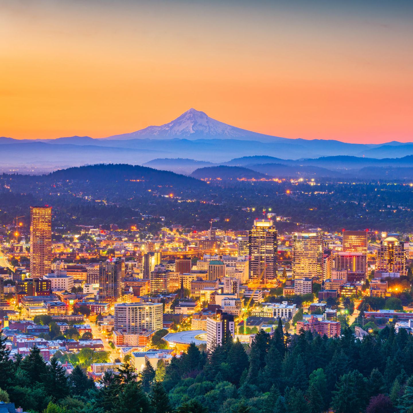 Skyline von Portland in Oregon, USA