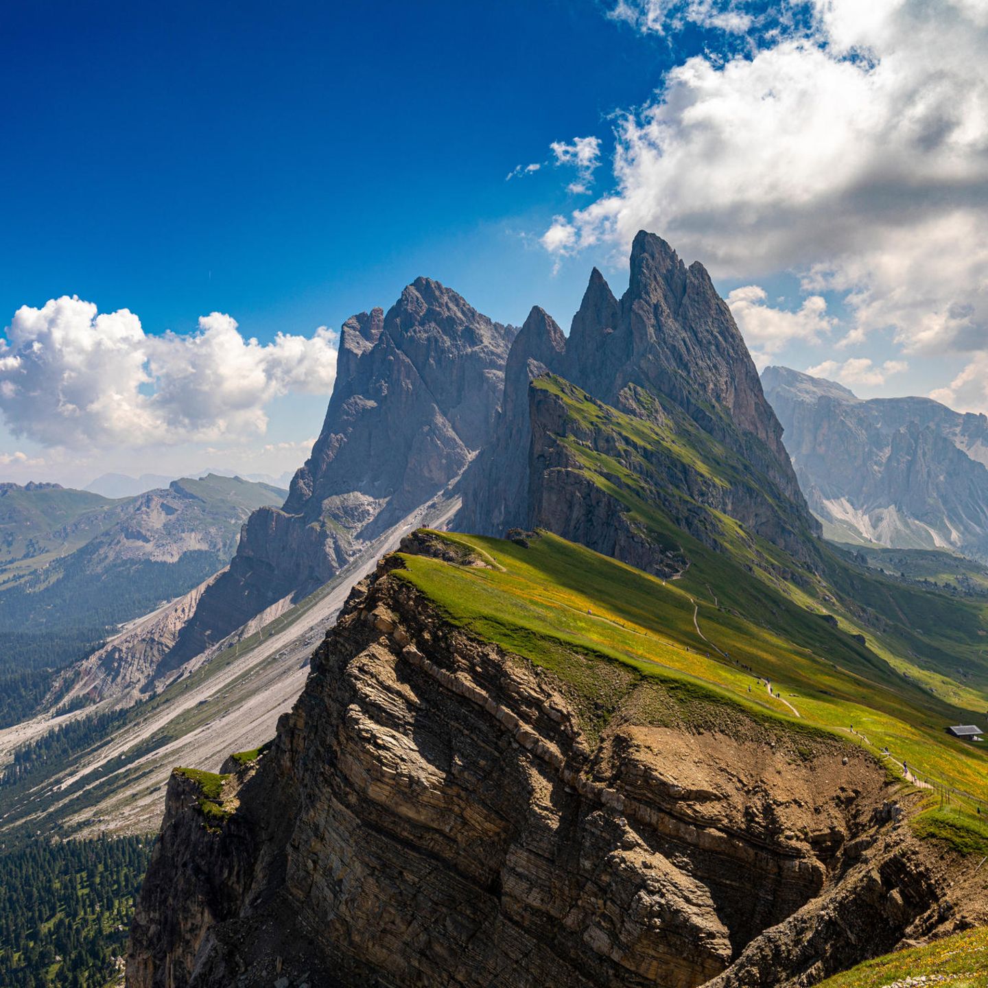 Seceda Berg, Teil der Geislergruppe der Dolomiten