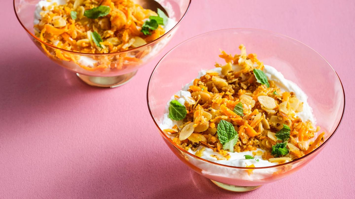 Vanille-Quark mit Möhren-Streuseln | BRIGITTE.de