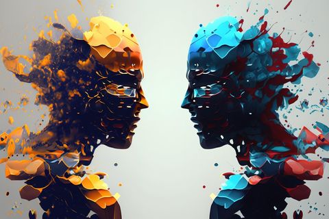 Psychologie: Eine Grafik mit zwei Gesichtern