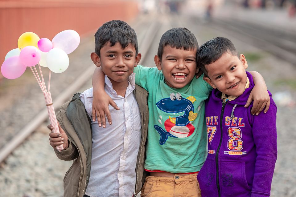 Die drei Freunde Farid, Kashe und Arif in Bangladesch