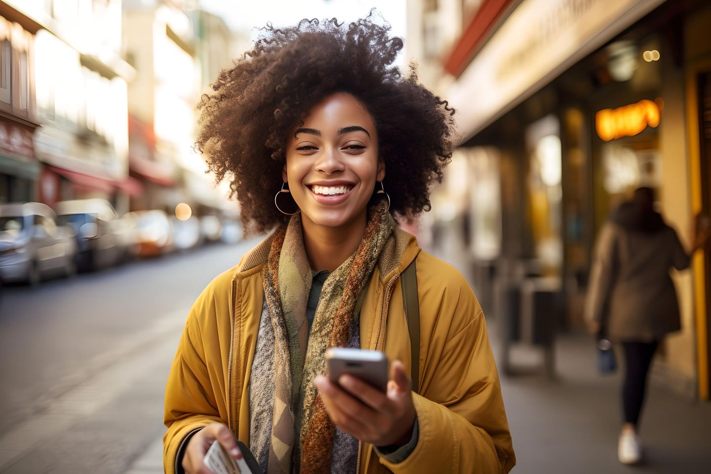 Lachende Frau mit Smartphone | TikTok-Trend: Wie du mit Day Dumping jeden Tag ein Stückchen zufriedener wirst