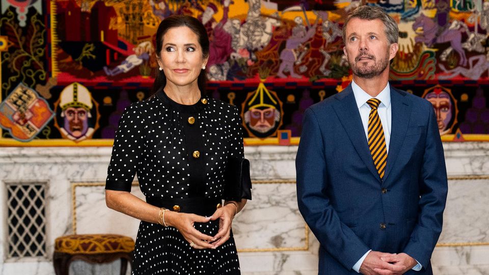 Königin Mary und König Frederik: Beim Empfang für das ukrainische Präsidentenpaar im Rittersaal auf Schloss Christiansborg in Kopenhagen 2023 treten sie noch gemeinsam als Kronprinzenpaar auf.