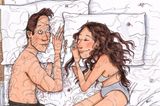 Comic: Paar im Bett