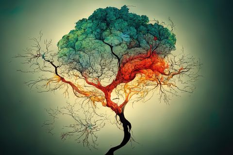 Psychologie: Ein Baum mit Blättern und Zweigen 1.7778
