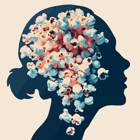 Illustration Popcorn-Gehirn