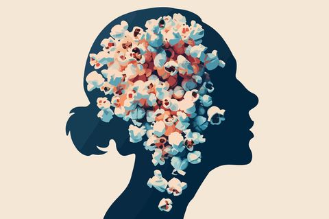 Illustration Popcorn-Gehirn