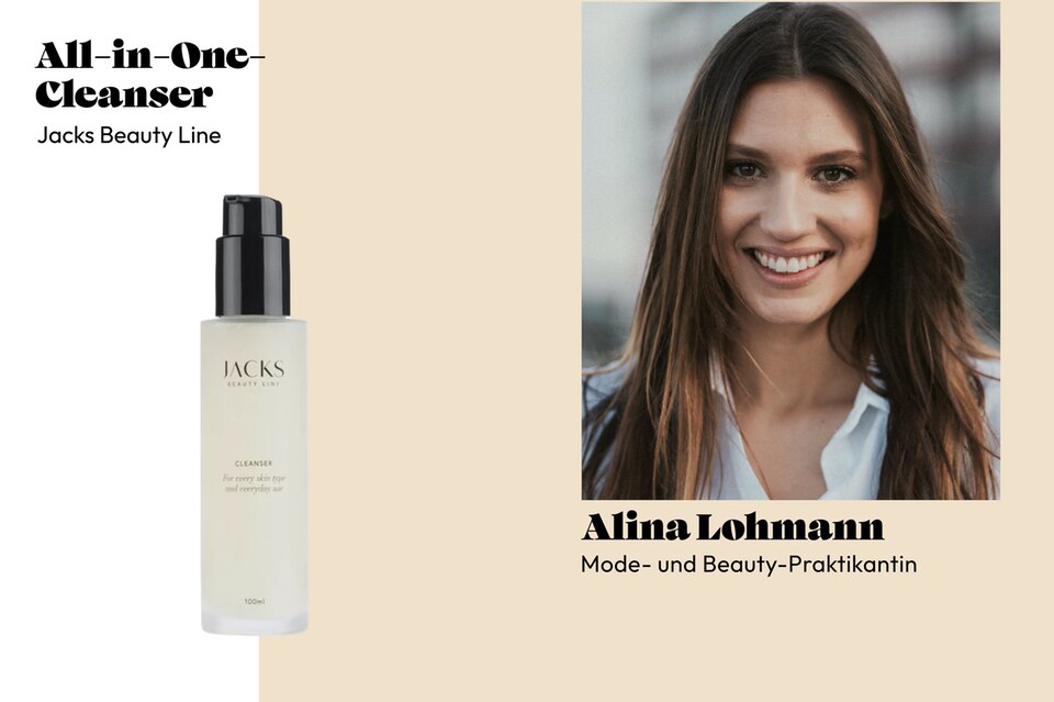 Mode- und Beauty-Praktikantin Alina testen den "All-on-One-Cleanser" von Jacks Beauty Line. 