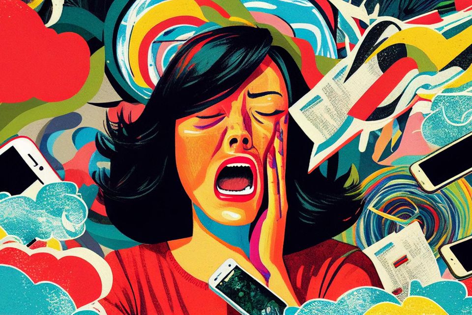 Illustration von gestresster Frau: "Urgency Culture": Wie dringend ist es wirklich?
