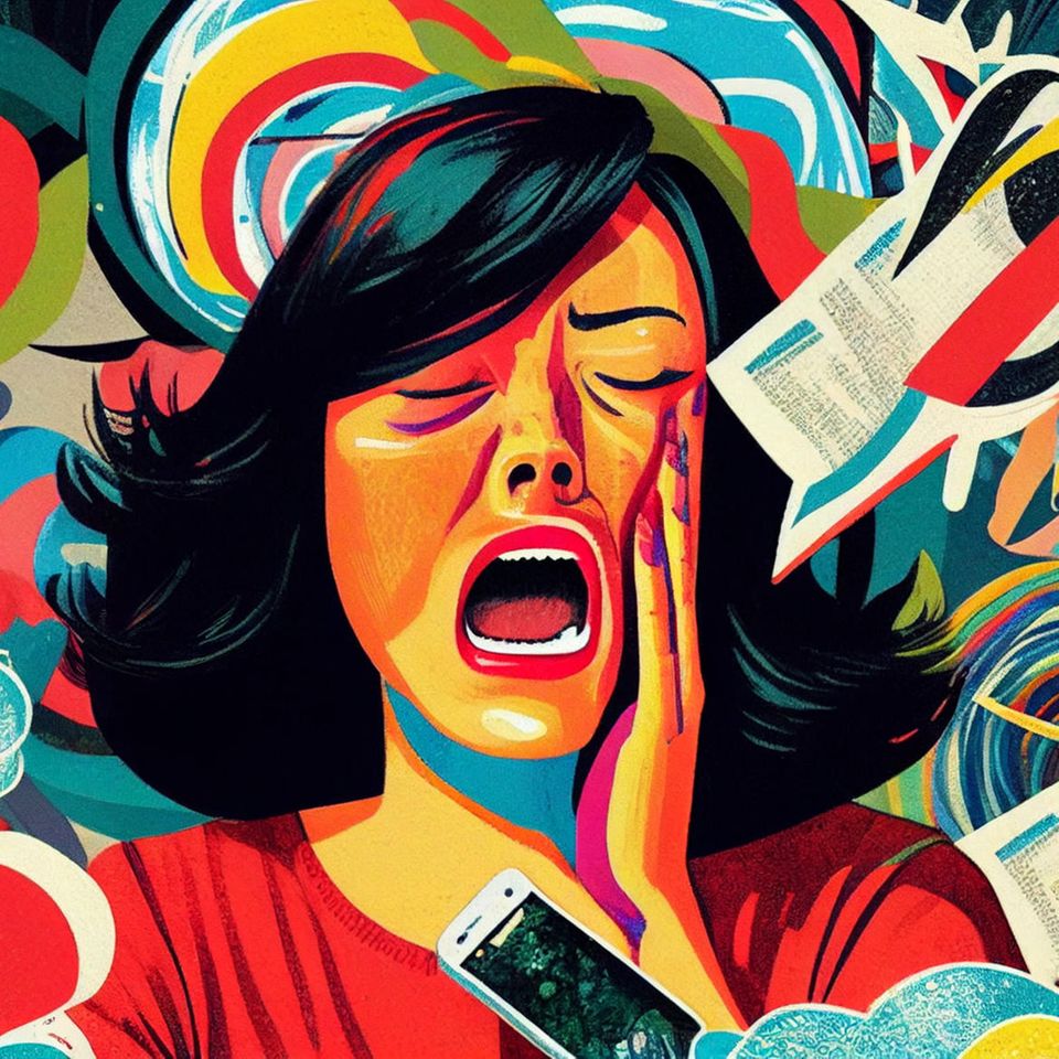 Illustration von gestresster Frau: "Urgency Culture": Wie dringend ist es wirklich?