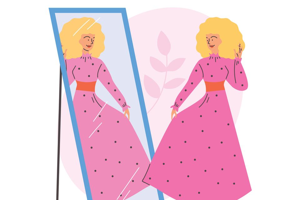 Illustration Frau vor dem Spiegel