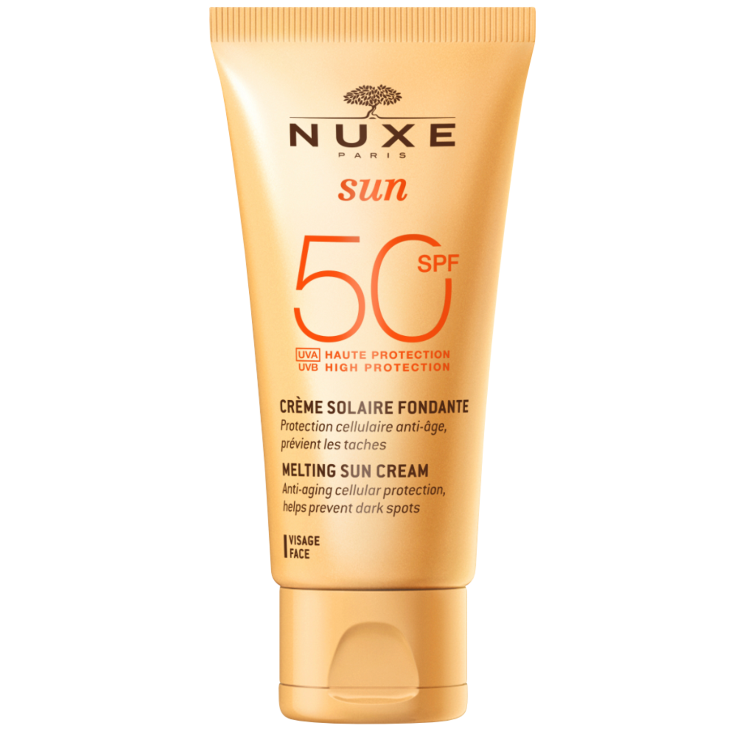 Vorbeugend: "Melting Sun Cream High Protection SPF 50 Face“ von Nuxe, ungefähr 26 Euro.
