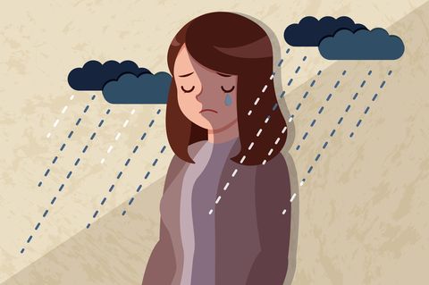 Illustration weinendes Mädchen