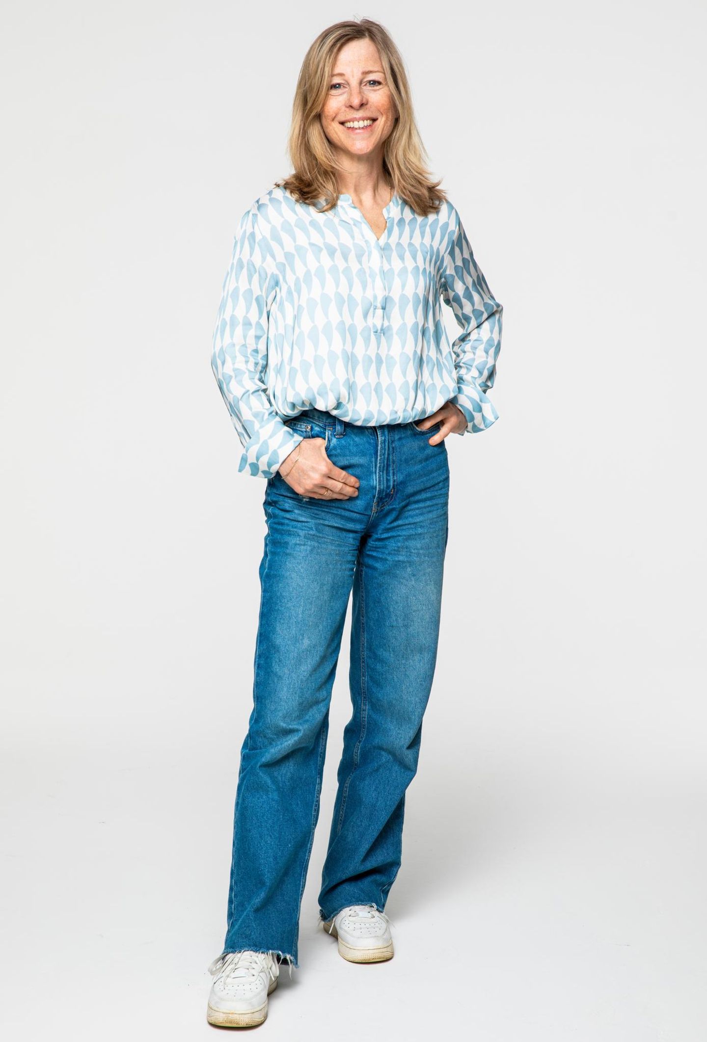 Nicole ist als Redakteurin meistens sportlich gestylt. "Ich liebe Jeans und Turnschuhe.“