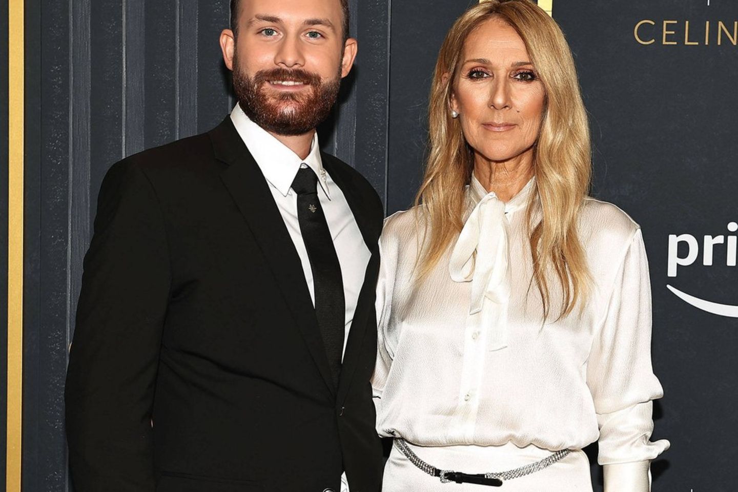 Céline Dion und ihr Sohn bei dem Event in New York City.
