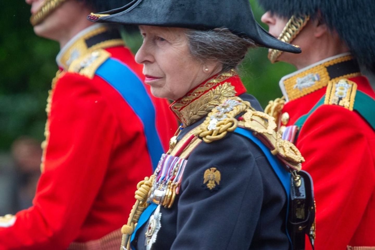 Prinzessin Anne hat an der traditionellen Parade "Trooping the Colour" zu Ehren des Geburtstages von König Charles III. am 15.