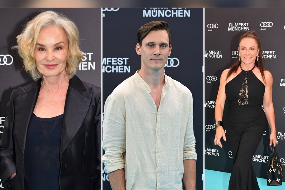 Filmfest München 2024: Jessica Lange (l.), Rick Okon und Christine Neubauer liefen mit vielen weiteren Stars über den roten Te