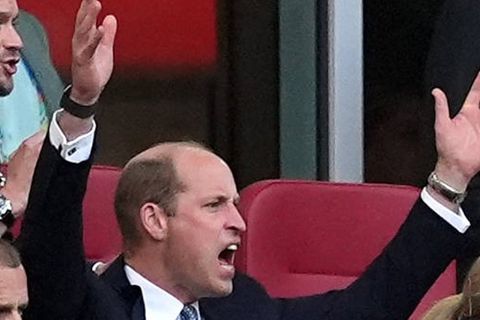 Voller körperlicher Einsatz im Düsseldorfer Stadion: Prinz William litt, bangte und freute sich schließlich mit der englischen