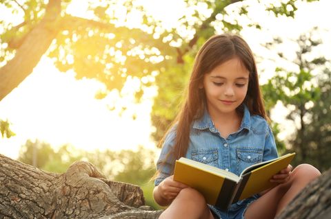 Bücher im Sommer 2024: Mädchen sitzt auf Baum und liest ein Buch