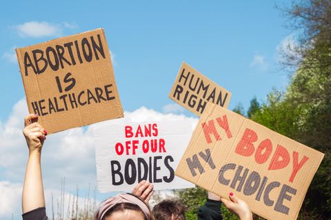 Protestschilder Abtreibung