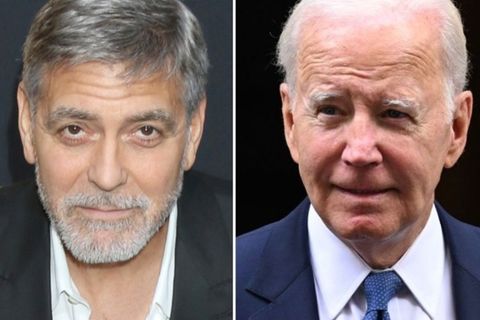 George Clooney (li.) fordert den Rückzug von Joe Biden.