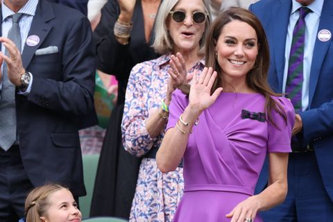 Prinzessin Kate mit ihrer Tochter Prinzessin Charlotte beim Herren-Finale von Wimbledon.