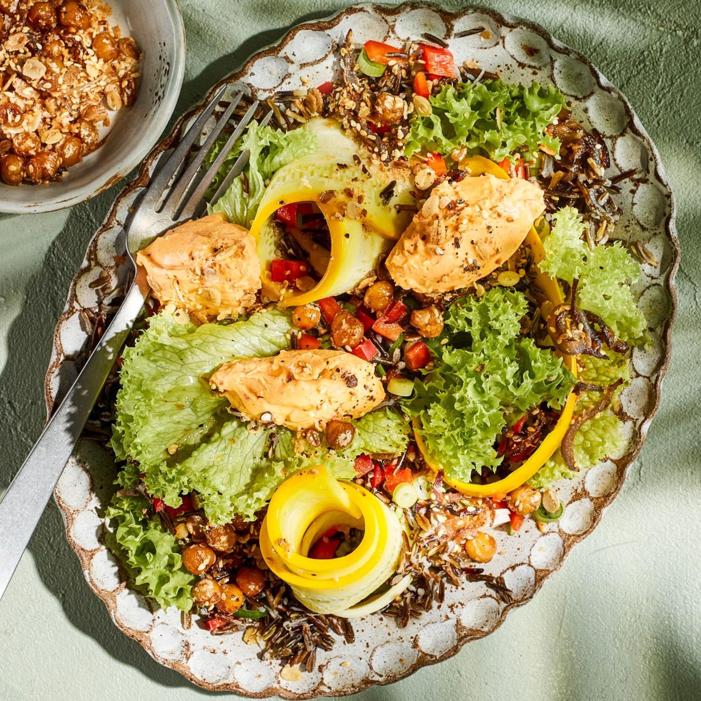 Lollo-bianco-Wildreis-Salat mit Kichererbsen-Crunch