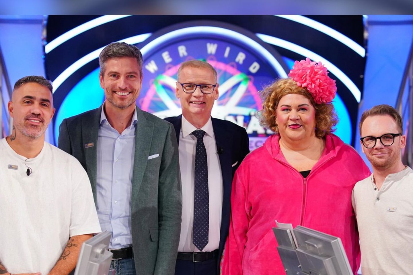 Bushido, Ingo Zamperoni, Cindy aus Marzahn and Ralf Schmitz and a Promi-Special von "Wer wird Millionär?" bei Günther Jauch