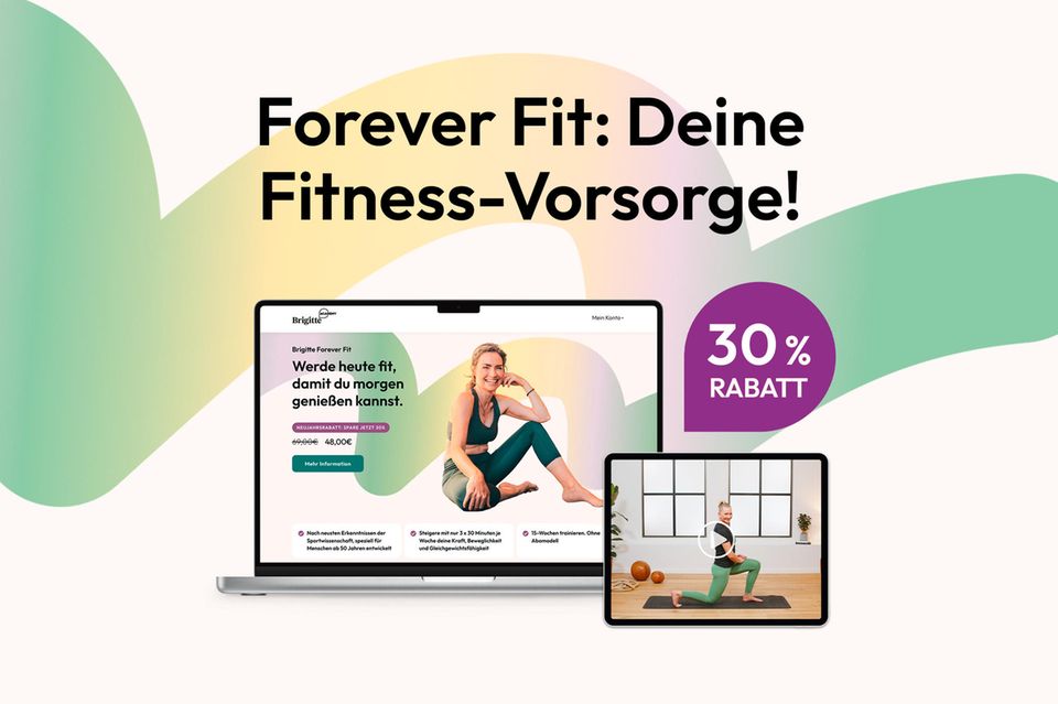 Werbebild Für den Forever Fit Kurs der Brigitte Academy