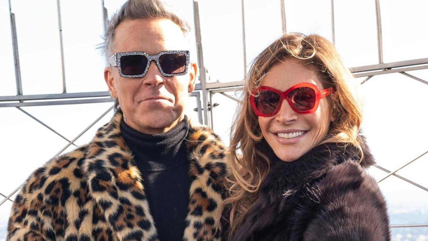 Robbie Williams und Ayda Field: Auf Turtel-Promo in New York für "Better Man"