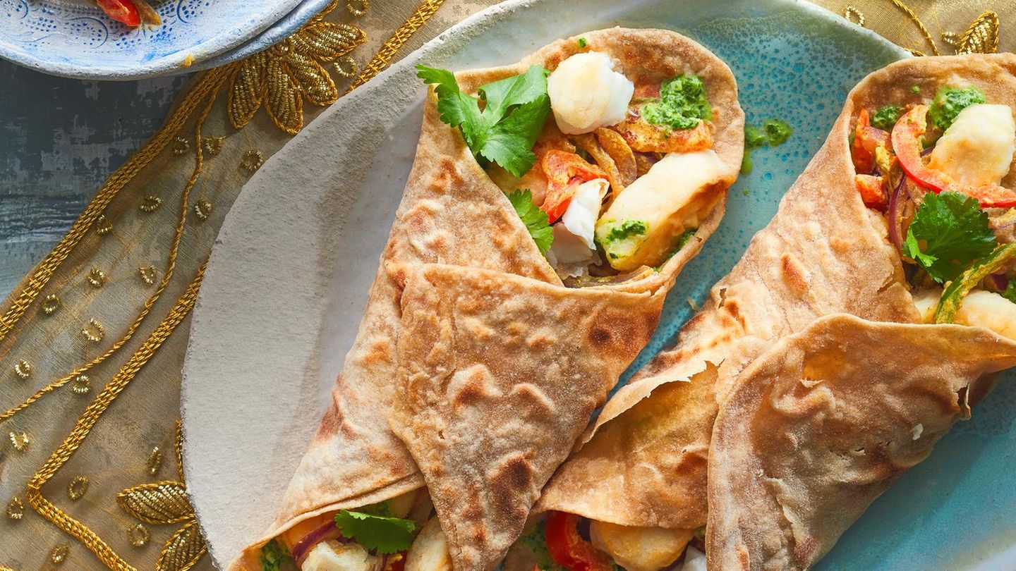 Tilapia-Kathi-Roll mit Spinat-Cutney | BRIGITTE.de
