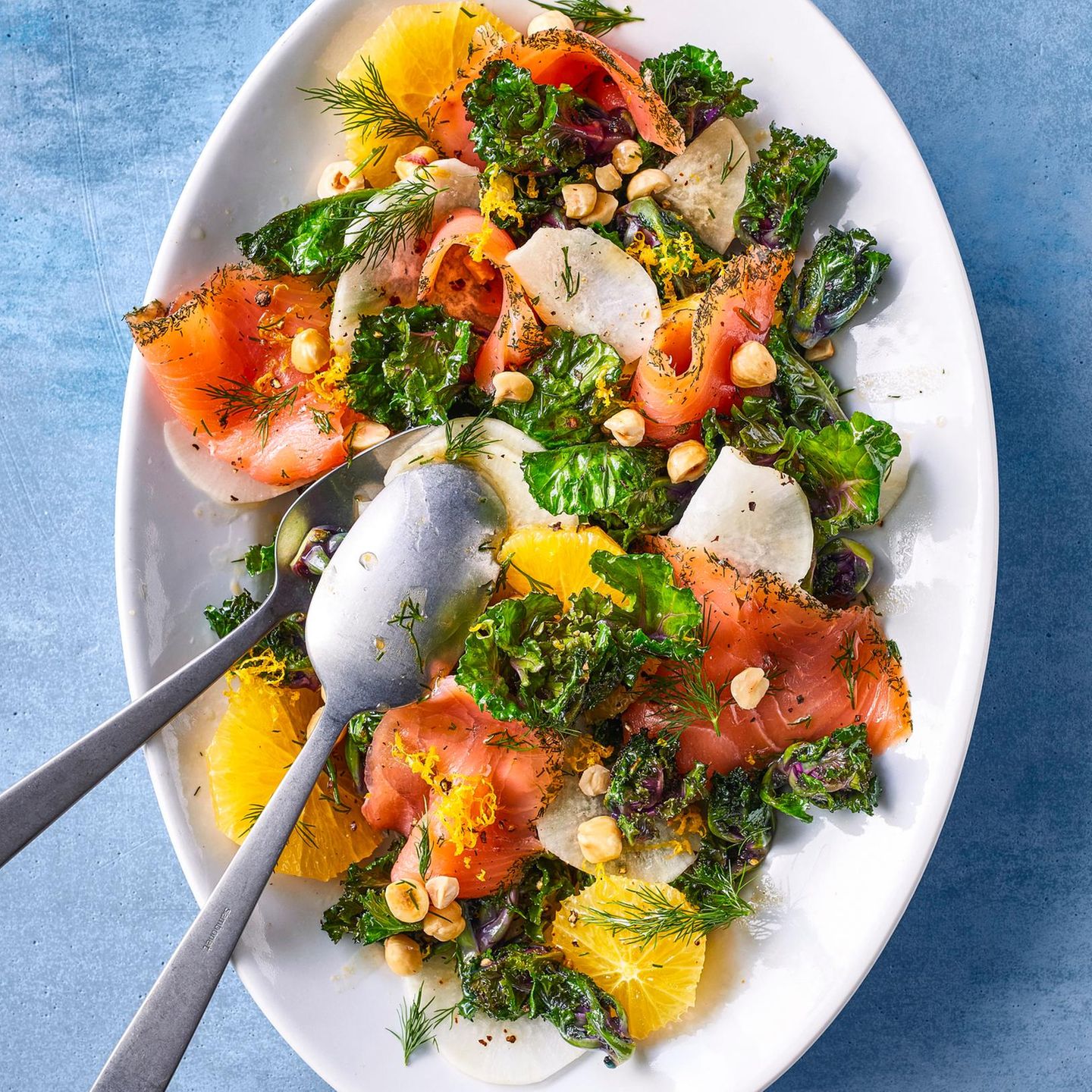 Flower-Sprouts-Salat mit Graved Lachs