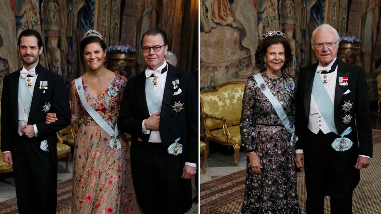 Kronprinzessin Victoria und Königin Silvia: Schwedische Royals strahlen im Blumenmuster